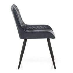 Silla Cuero Sintético Anticado - Lincoln Azul