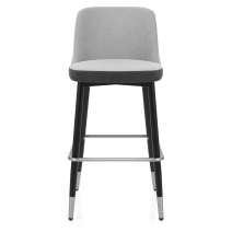 Taburete Tela Cromo - Hudson Gris