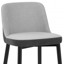 Taburete Tela Cromo - Hudson Gris