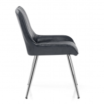 Silla Polipiel Cromo - Mustang Negro