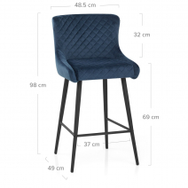 Taburete Terciopelo - Provence Azul