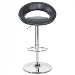 Taburete Cuero Sintético Anticado - Padded Sphere Gris