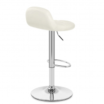 Taburete Cuero Sintético Anticado - Spark Crema