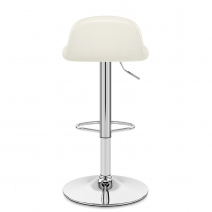 Taburete Cuero Sintético Anticado - Spark Crema