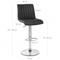 Taburete Cuero Real - Debut Negro
