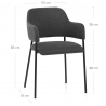 Silla Comedor Tela - Trent Gris Oscuro