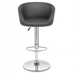 Taburete Polipiel Cromo - Eclipse Negro