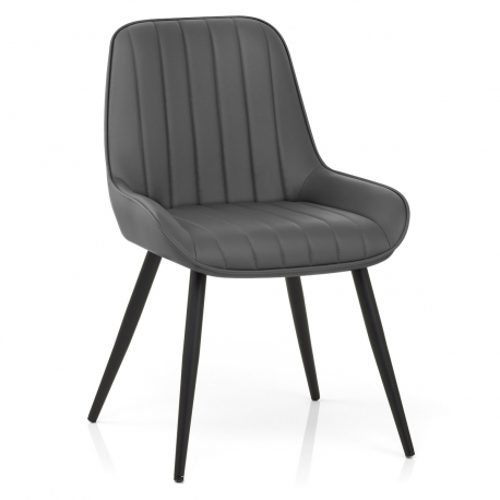 Silla Polipiel Metal - Mustang Gris Oscuro