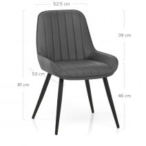 Silla Polipiel Metal - Mustang Gris Oscuro