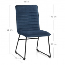 Silla Comedor Terciopelo - Chevelle - Azul