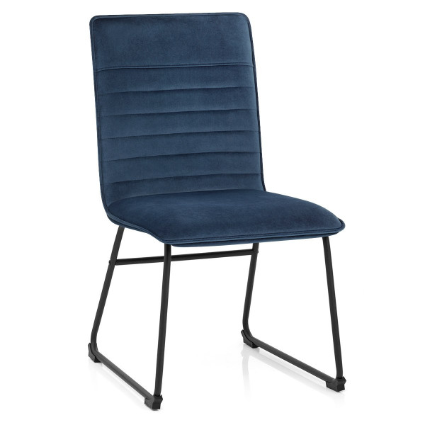 Silla Comedor Terciopelo - Chevelle - Azul