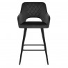Taburete Terciopelo Metal - Lopez Negro