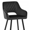Taburete Terciopelo Metal - Lopez Negro