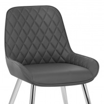 Silla Cuero Sintético Cromo - Lincoln Gris