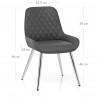 Silla Cuero Sintético Cromo - Lincoln Gris