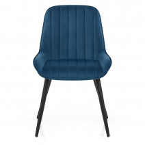 Silla Terciopelo Metal - Mustang Azul Oscuro