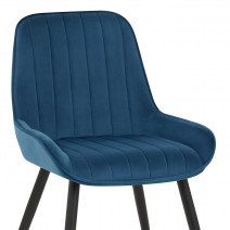 Silla Terciopelo Metal - Mustang Azul Oscuro