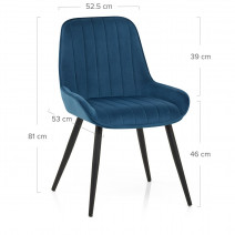 Silla Terciopelo Metal - Mustang Azul Oscuro