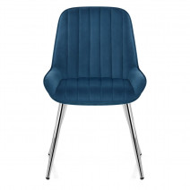 Silla Terciopelo Cromo - Mustang Azul Oscuro