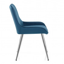 Silla Terciopelo Cromo - Mustang Azul Oscuro