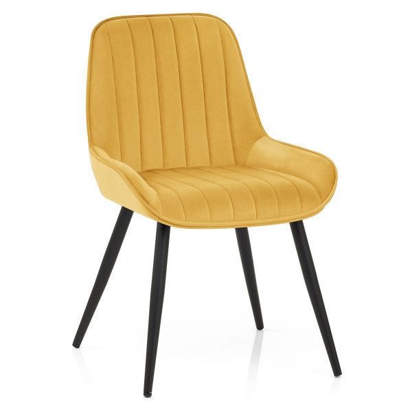 Silla Terciopelo Metal - Mustang Amarillo