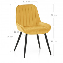 Silla Terciopelo Metal - Mustang Amarillo