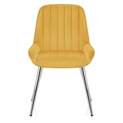Silla Terciopelo Cromo - Mustang Amarillo