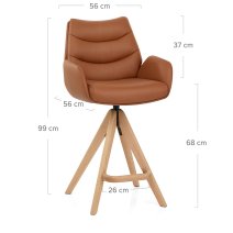 Taburete Cuero Auténtico Madera - Madrid