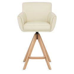 Taburete Cuero Madera - Rome