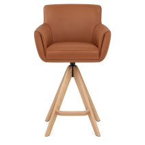 Taburete Cuero Madera - Rome