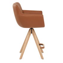 Taburete Cuero Madera - Rome
