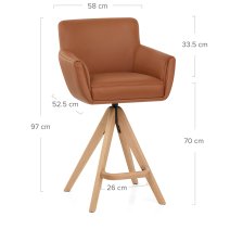 Taburete Cuero Madera - Rome