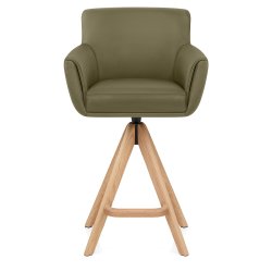 Taburete Cuero Madera - Rome