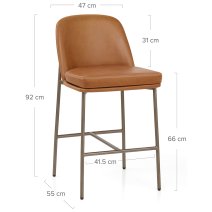 Taburete Cuero Auténtico - Cruz