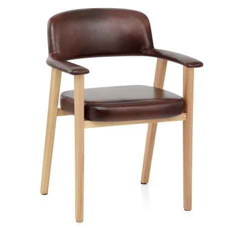 Silla Cuero Auténtico Madera - Elba