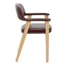 Silla Cuero Auténtico Madera - Elba