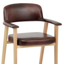 Silla Cuero Auténtico Madera - Elba