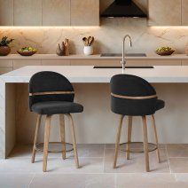 Taburete Madera Tela  - Odessa